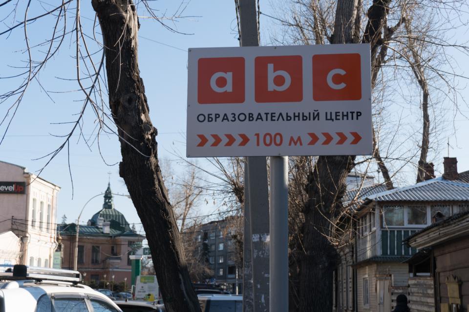 ABC on a street sign